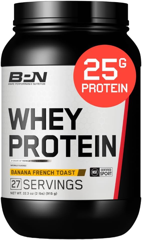 BARE PERFORMANCE NUTRITION, BPN ウィープロテインパウダー, ウィープロテインコンセントレート, ネイティブ Micellar Casein, 驚くべき混合性, バナナフレンチトースト