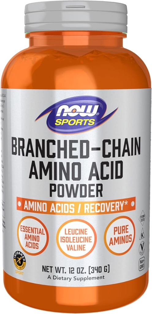 NOW Foods Sports Nutrition, Branched Chain Amino Acid Powder with Leucine, Isoleucine, and Valine, 12-Ounce