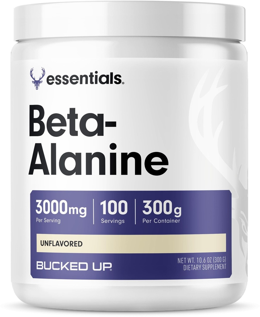 Bucked アップ Beta Alanine 300mg パウダー, Non-GMO, Gluten-Free, Unflavored (100 サービング)