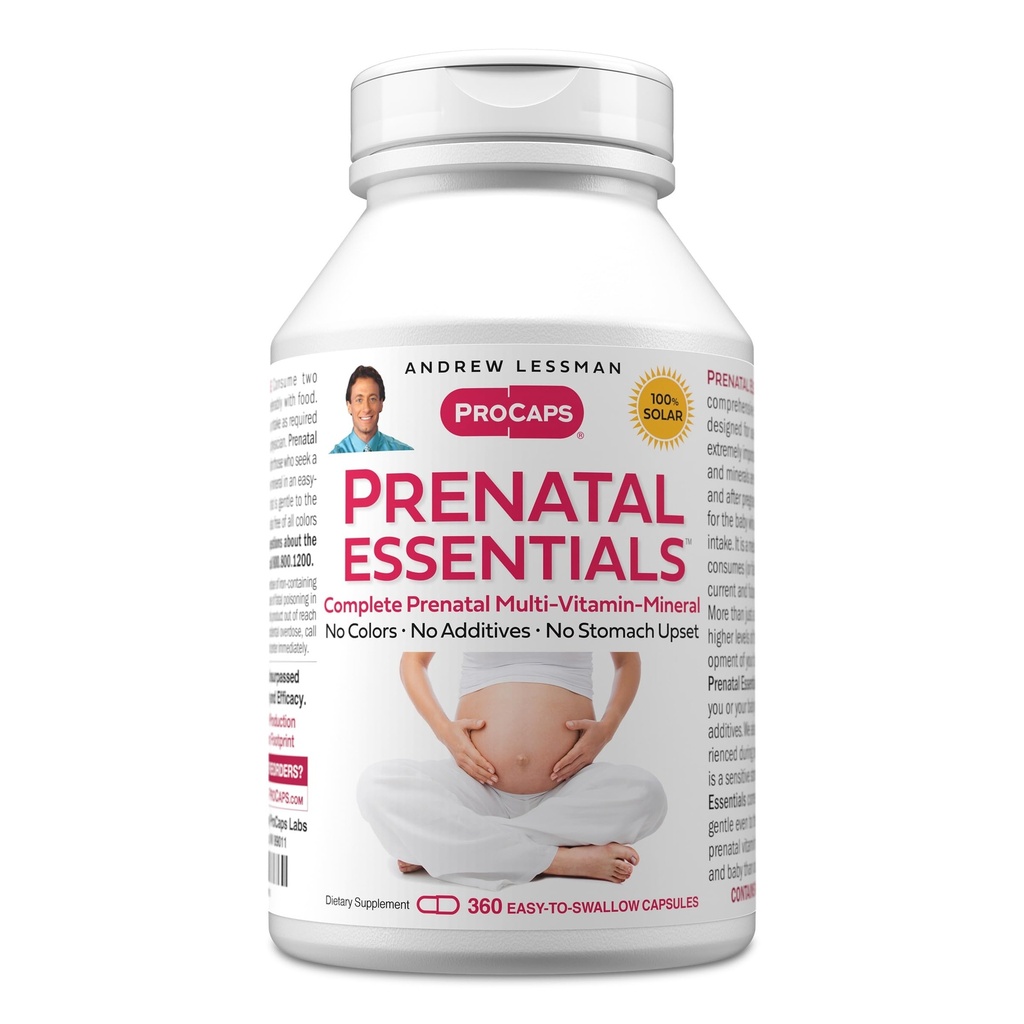 ANDREW LESSMANプレナタルエッセンシャル 360カプセル - 女性のための完全なプレナタルビタミン、添加剤プレナタルマルチビタミン、女性のための栄養素プレナタル、鉄とポストナタルメチルフォレートプレナタルなし