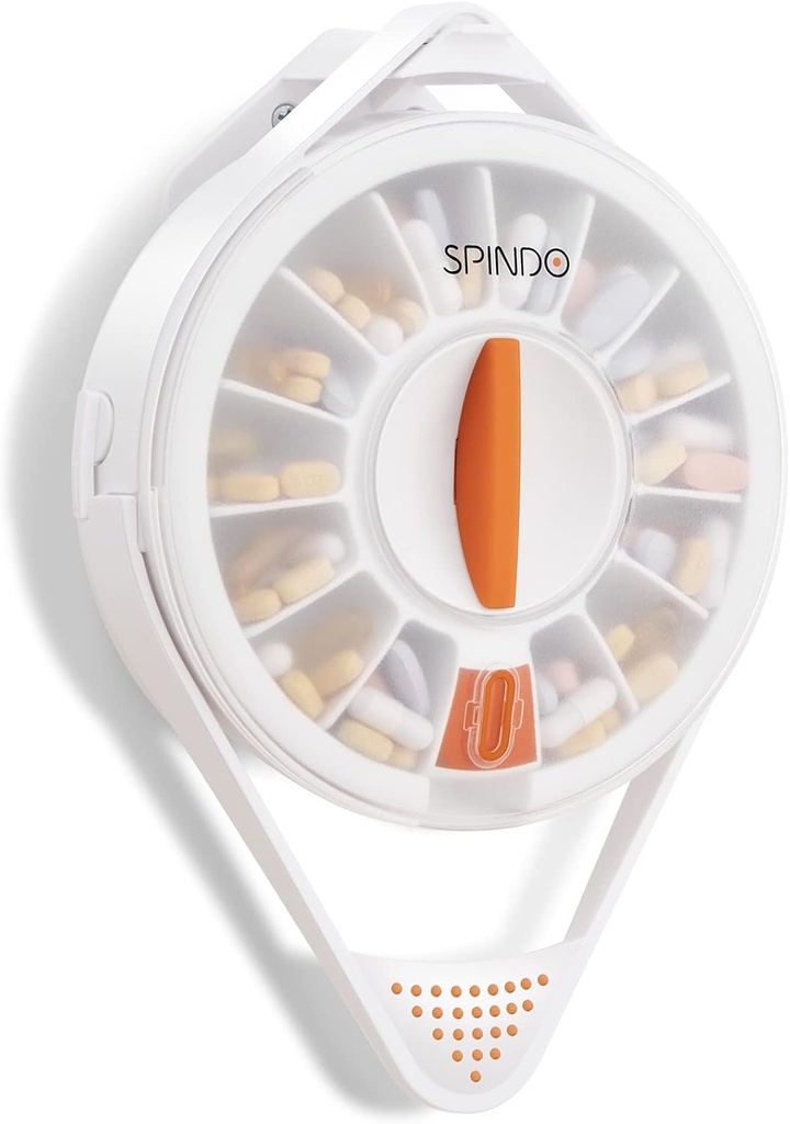 14大コンパートメントとチャイルドプロモロックを備えたフルクロンピルディスペンサー、Spindo Medicineディスペンサー-Dispense Vitamin/Tablet/Elderly/Amnesia/Dementia