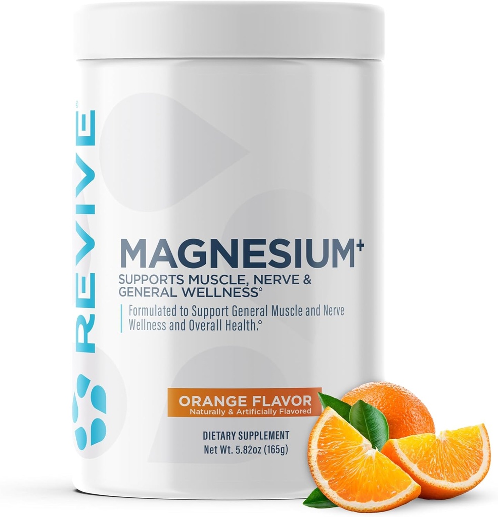 Revive MDのマグネシウムの粉の補足 - マグネシウムの炭酸塩及び最終的な粉の飲み物は健康な骨、筋肉及びNerves - 完全菜食主義者のフレンドリー、グルテンフリー及び大豆なし - 30のサービング、オレンジを支えます