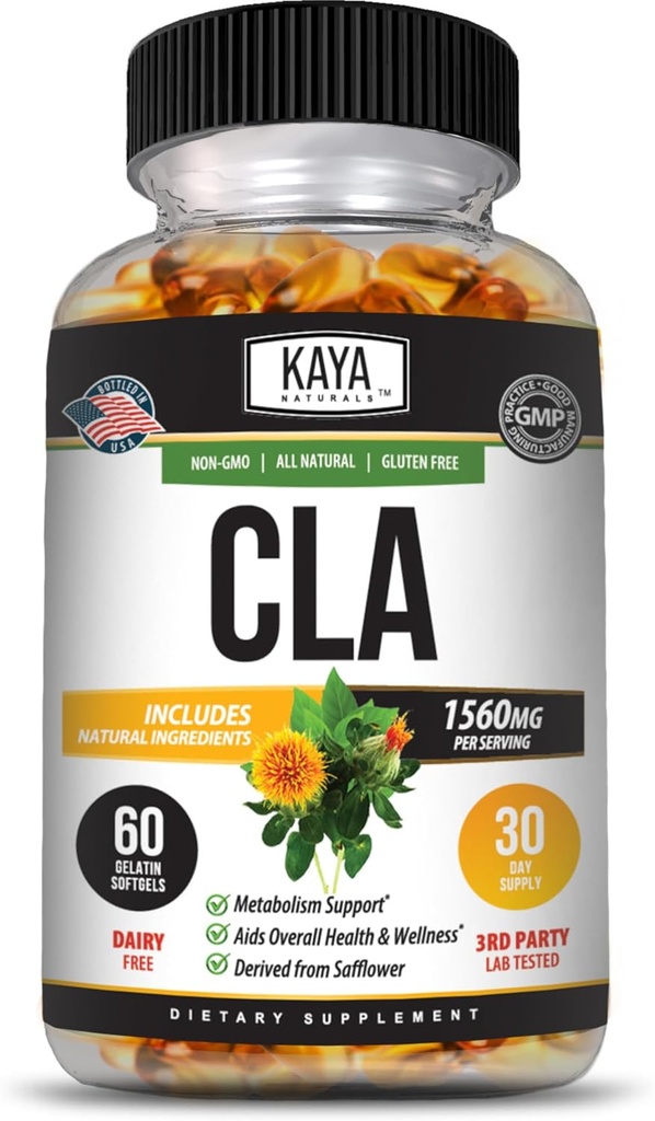 カヤナチュラルズCLAカプセル - 結束リン酸 - 非GMO&グルテンフリー(60カウント)