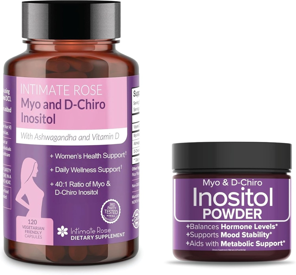 Ultimate Inositol Wellness Bundleで10%割引 - Myo-Inositol&D-Chiro Inositolサプリメントカプセル+ホルモンバランス&PCOSサポートパウダー
