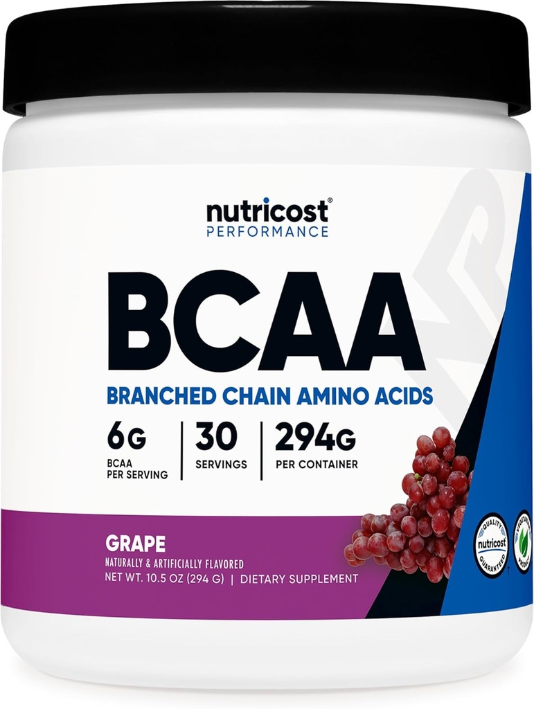 Nutricost BCAAパウダー(Grape、30サービング) - 最適2:1:1、ベジタリアン、非GMO