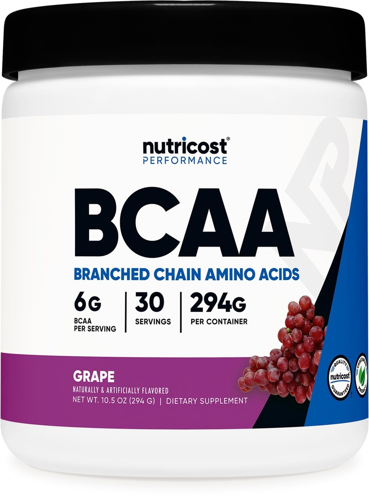 Nutricost BCAAパウダー(Grape、30サービング) - 最適2:1:1、ベジタリアン、非GMO