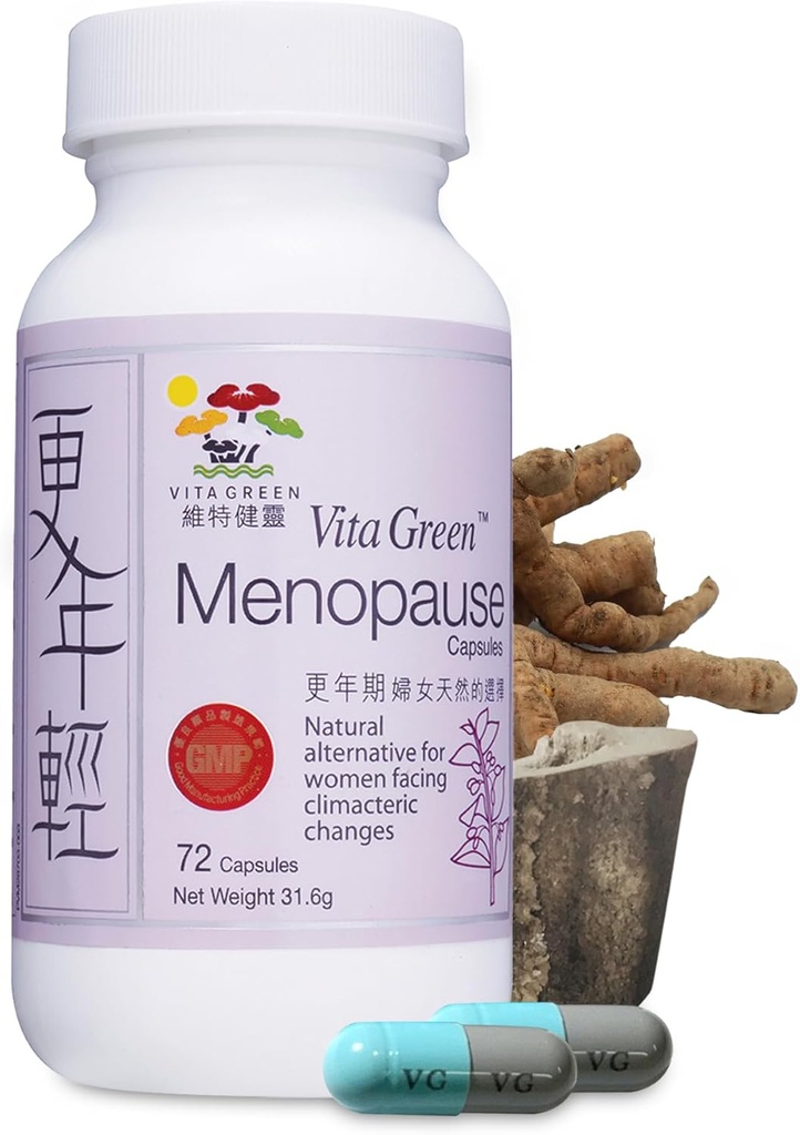 Vita の女性の緑の月経閉止の補足、熱いフラッシュは月経の救助、月経の症状、ホルモンの皮及び毛の状態は、睡眠の救助、夜汗、100% の自然な- 72 のカプセルを改良します
