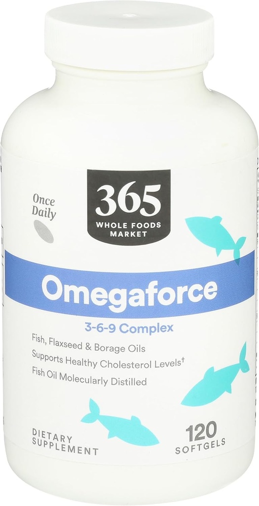 全食品市場、Omegaforce 3 6 9 複合体、120 ソフトゲル