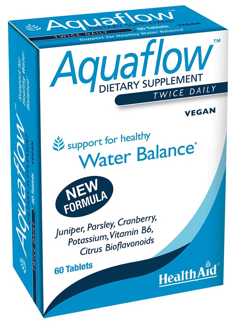 Aquaflow Water Balance Support Tablets – Helps Maintain Healthy Fluid Balance & Reduce Occasional Water Retention – Botanical Blend with Juniper, Parsley & Cranberry – Vegan – 60 Tablets*