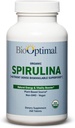 BioOptimal Organic Spirulina Tablets - Organic, Non-GMO, No Additives or Fillers - 500mg Premium Quality Dietary Supplement with Vitamins, Minerals, & Antioxidants (240 Tablets)