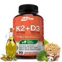 NutriFlairビタミンD3(5000iu/125mcg)+ K2(Mk7) - 植物ベースの成分プラスバイオパリンブラックペッパーエキス、90カプセル - 健康な免疫、心と健康をサポート - 非GMOピル