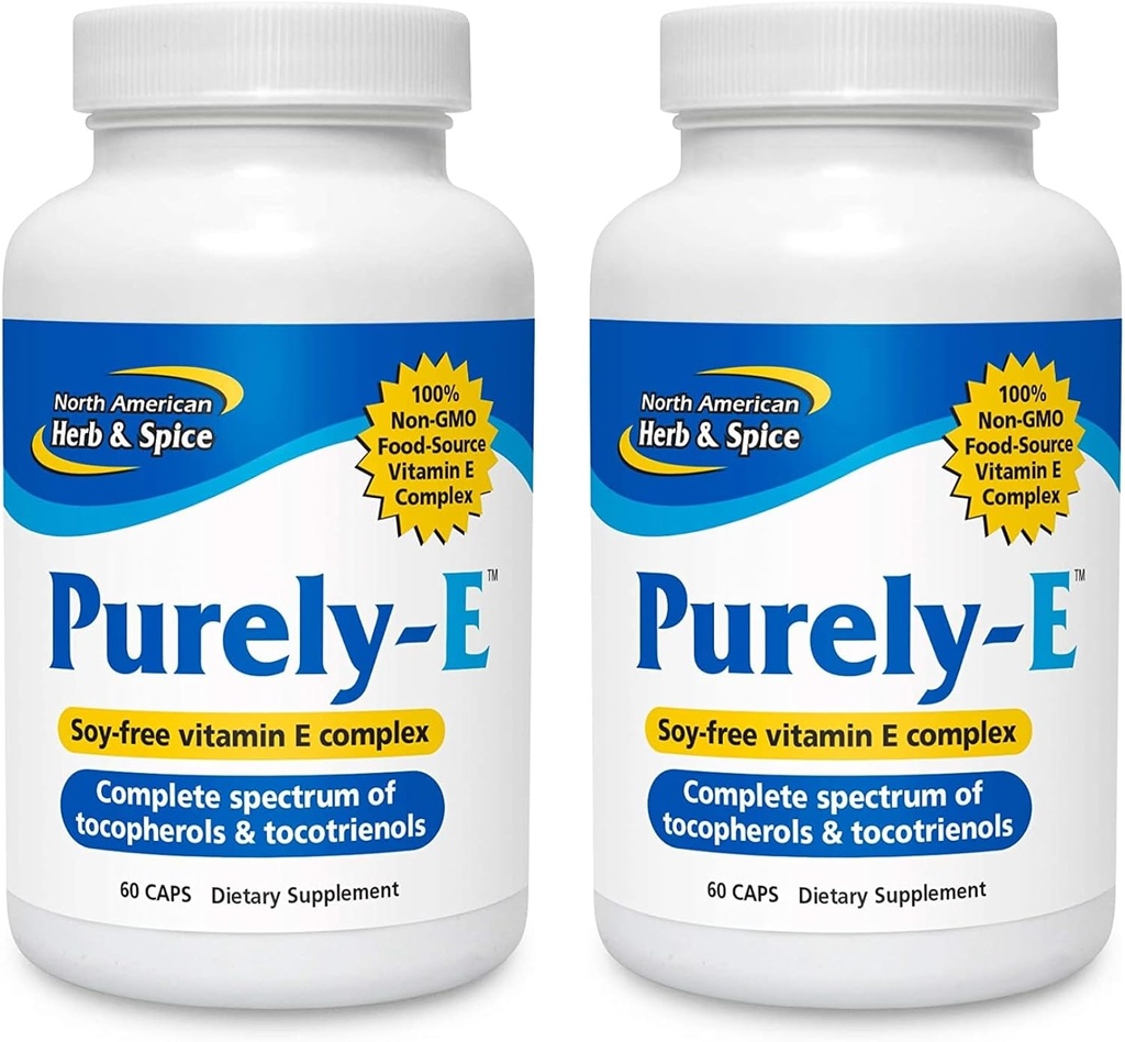 NORTH AMERICAN HERB & SPICE ピュアリー-E - 60カプセル、2のパック - サンフラワーオイル、カボチャ種子&アフリカレッドパームオイル - Non-GMO - 120トータルサービングをサポート