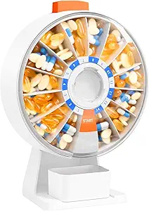 Davikyの丸薬ディスペンサー毎日、壁の台紙か地位の使用の大きい丸薬のオルガナイザー、14日の丸薬箱、押しボタンの設計、ビタミン、薬のための週刊の丸薬のオルガナイザー。 補足、魚油
