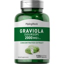 ピッピングロックグラビオラサソップカプセル | 2000 mg | 120 カウント | リーフサプリメント | 濃縮ハーブフルーツエキス | 非GMO、グルテンフリー