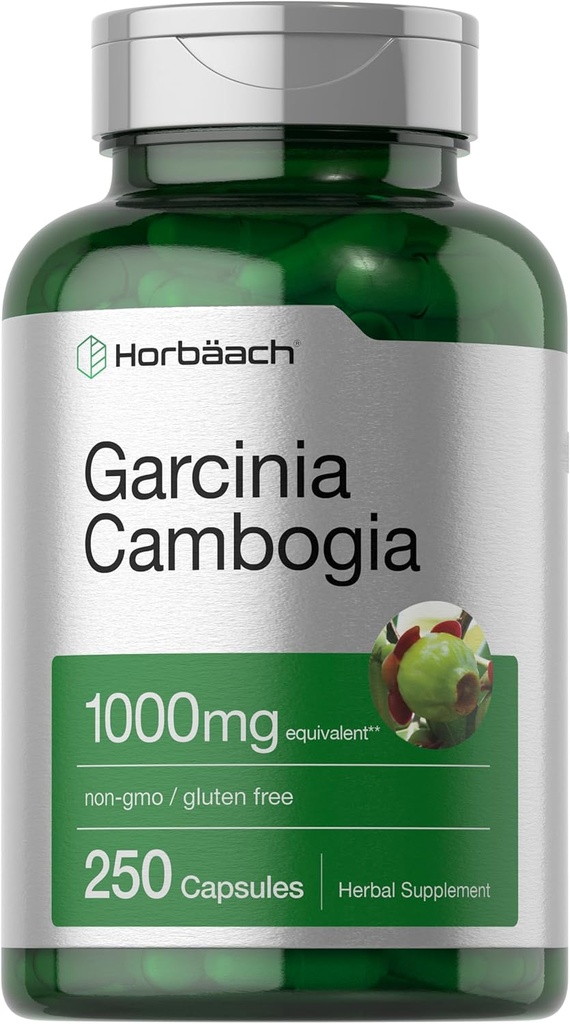 ホアバッハ Garcinia Cambogia Extract Pills | 1000mg | 250カプセル | ハーブエキスサプリメント | 非GMO、グルテンフリー