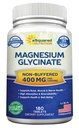 aSquaredの栄養マグネシウムのGlycinate 400mg - 180のタブレット-最高の強さのマグネシウムのBisglycinateの補足-Maximumの生物学的利用能及び吸収非GMO -緩衝されたサポート 筋肉無し、骨及び中心