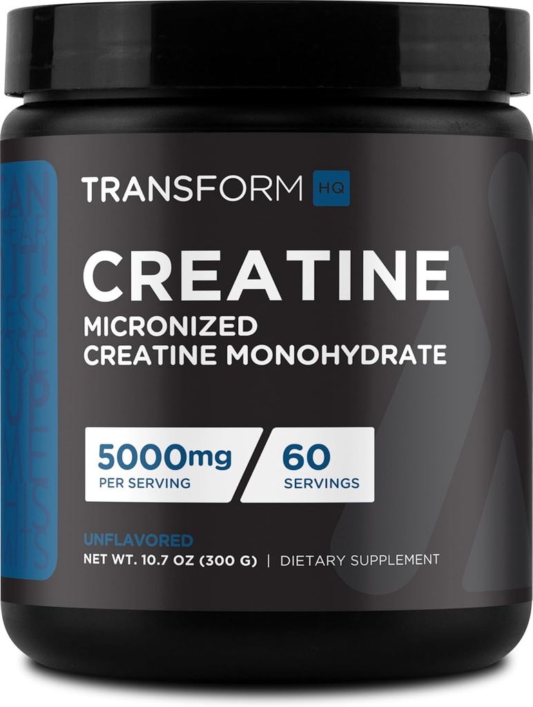 トランスフォームHQ のクレアチンの Monohydrate の粉(60 のサービング) Unflavored - サービングごとの 5000mg