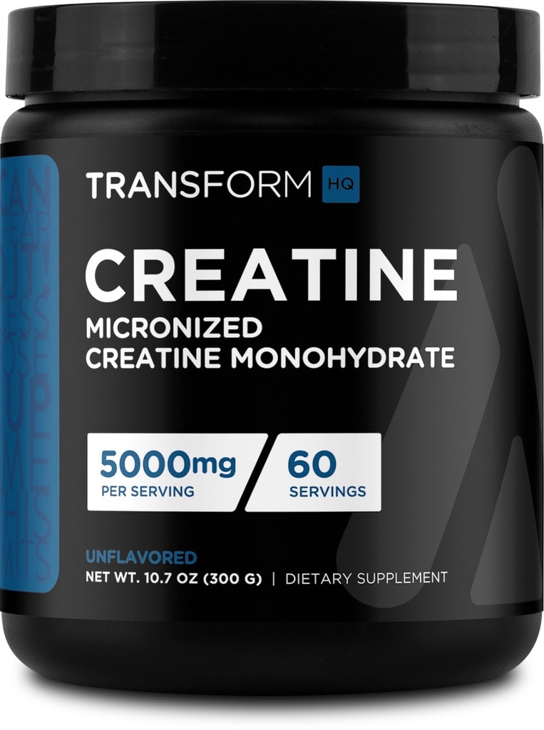 トランスフォームHQ のクレアチンの Monohydrate の粉(60 のサービング) Unflavored - サービングごとの 5000mg