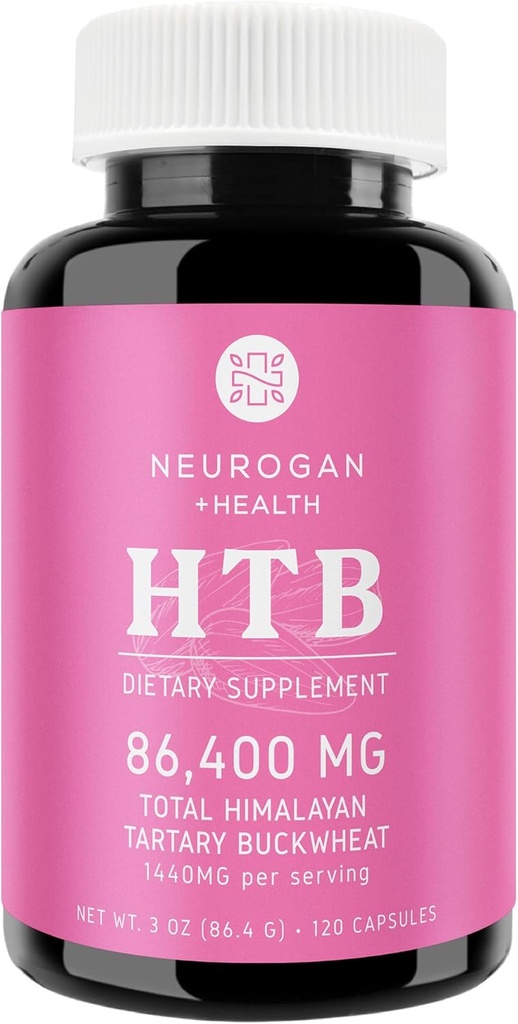 Neurogan Himalayan Tartary Buckwheat (HTB) カプセル - ピュアポテント1440 MG、60 日の供給 - ダイジェスティブウェルネスをサポート* - グルテンフリー、86,400 MG合計 HTB - 米国製Lab Tested