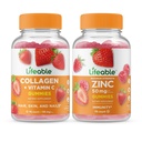 通気性コラーゲン&ビタミンC +亜鉛50mg、グミーバンドル - 偉大な味付け、ビタミンサプリメント、グルテンフリー、GMOフリー、咀嚼可能なガミー