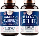 WINDSOR BOTANICALS Bloat救済プロバイオティクスと酵素と腟のプロバイオティクス - 消化器と腟の健康の束