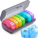 週刊ピルオーガナイザー2日、ZIKEE AM PM Pill Box with 7 Detachable Pill Case、BPAフリー&ポータブル7デイピルオーガナイザー、大規模なストレージで薬、ビタミン、魚油を保持