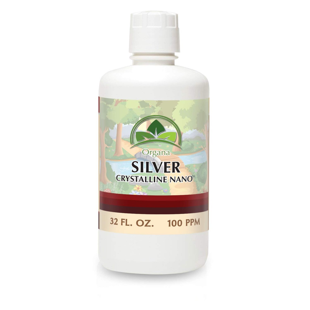 オルガナ結晶ナノコロイドシルバー - 100 PPM - 32 oz ボトル