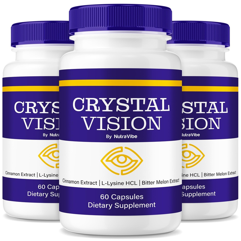 (3 Pack) Crystal Vision – Daily Eye Support Formula with a Clean Blend for Healthy Vision, Eye Comfort, and Clarity | Just 2 Gentle, Easy-to-Swallow Pills for Everyday Eye Care (180 Capsules)