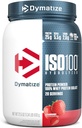 Dymatize ISO100の乳白色蛋白質の粉の隔離剤、いちご、蛋白質、5.5g BCAAsのより少し120 Cal.のグルテンフリー、1g脂肪、1g砂糖、2g Carb (20サービング)
