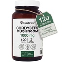 PRISTINEのCordycepsのきのこのカプセル- 60の日の供給1000のMG -アスレチックの性能、持久力及び免除の適応物質の補足-反老化サポートAntioxidant