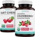 オーガニッククランベリーパイル&タルトチェリーのバンドル - クリーン&クリアバンドル - 尿路と尿酸サポート - 有機クランベリーパイル - 50:1コンセントレート&オーガニックタルトチェリーカプセル - 4:1抽出物