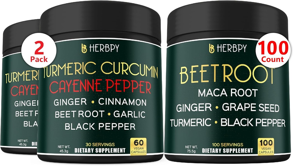 束 7in1 のタービン Curcumin 及び 6in1 のビートの根のカプセル
