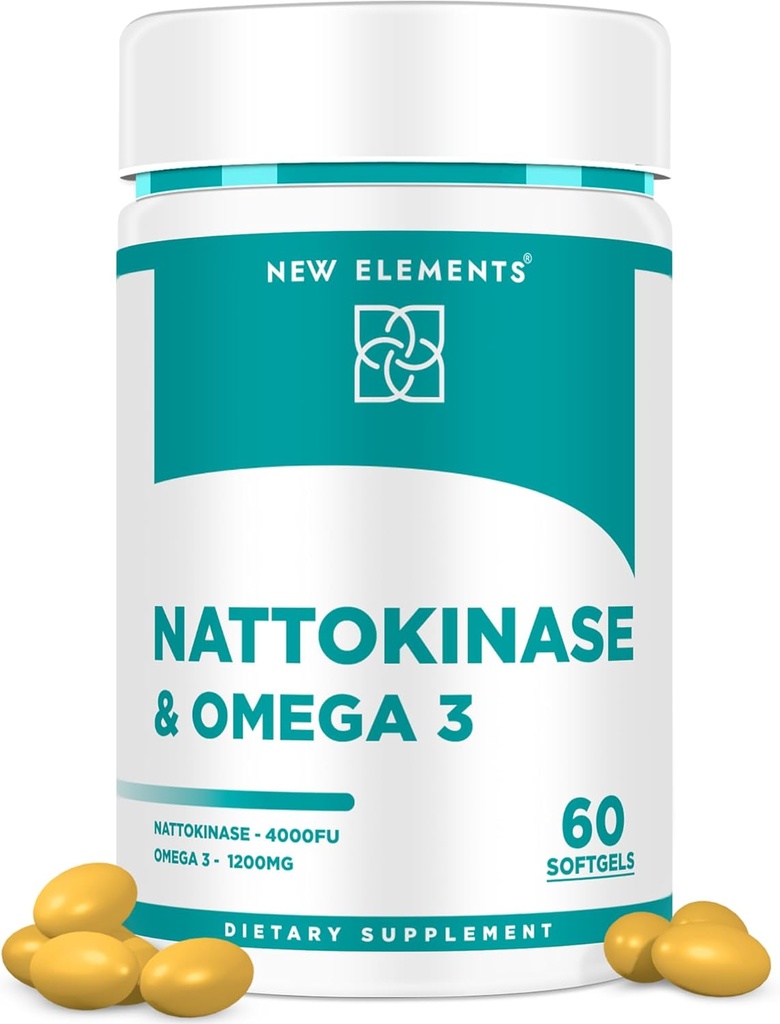 Omega 3 魚油 1200mg ナトキナーゼ サプリメント 4000 FU オーガニック | DHA | EPA | ナトキナーゼ ナトキナーゼ ナトキナーゼ ナトキナーゼ ナトキナーゼ ナトキナーゼ ナトキナーゼ | 心臓健康サポート | 60 Softgels