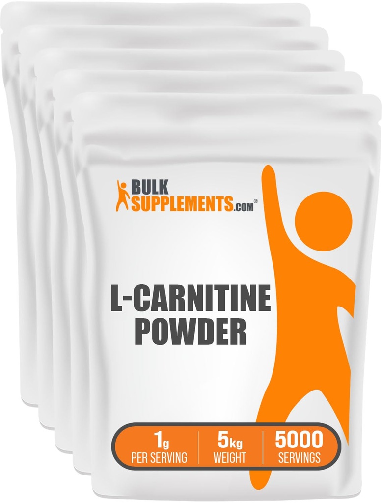BulkSupplements.com L-カルニチンパウダー - カルニチンサプリメント、アミノ酸サプリメント - 不燃&グルテンフリー、サービングあたり1g、1kg(5のパック)