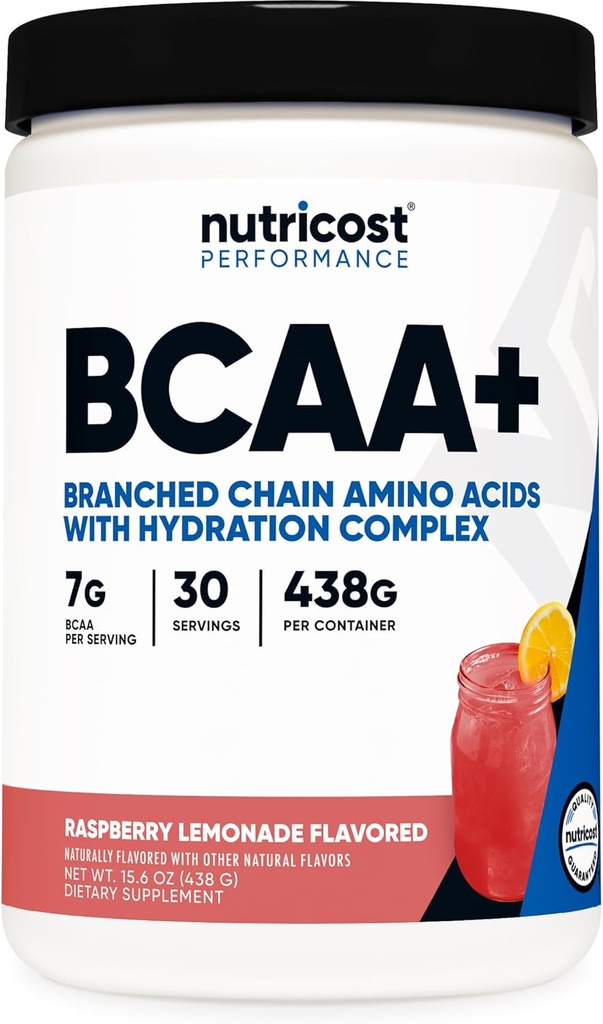 Nutricost BCAA + ハイドレーションパウダー(ラズベリーレモネード)30サービング - 分岐させたチェーンアミノ酸とハイドレーションコンプレックス - グルテンフリー、非GMO