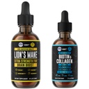 HERBIFYバンドル - ライオンズマネドロップ&ビオチンとコラージュ - 脳、髪、皮膚、爪のサポート