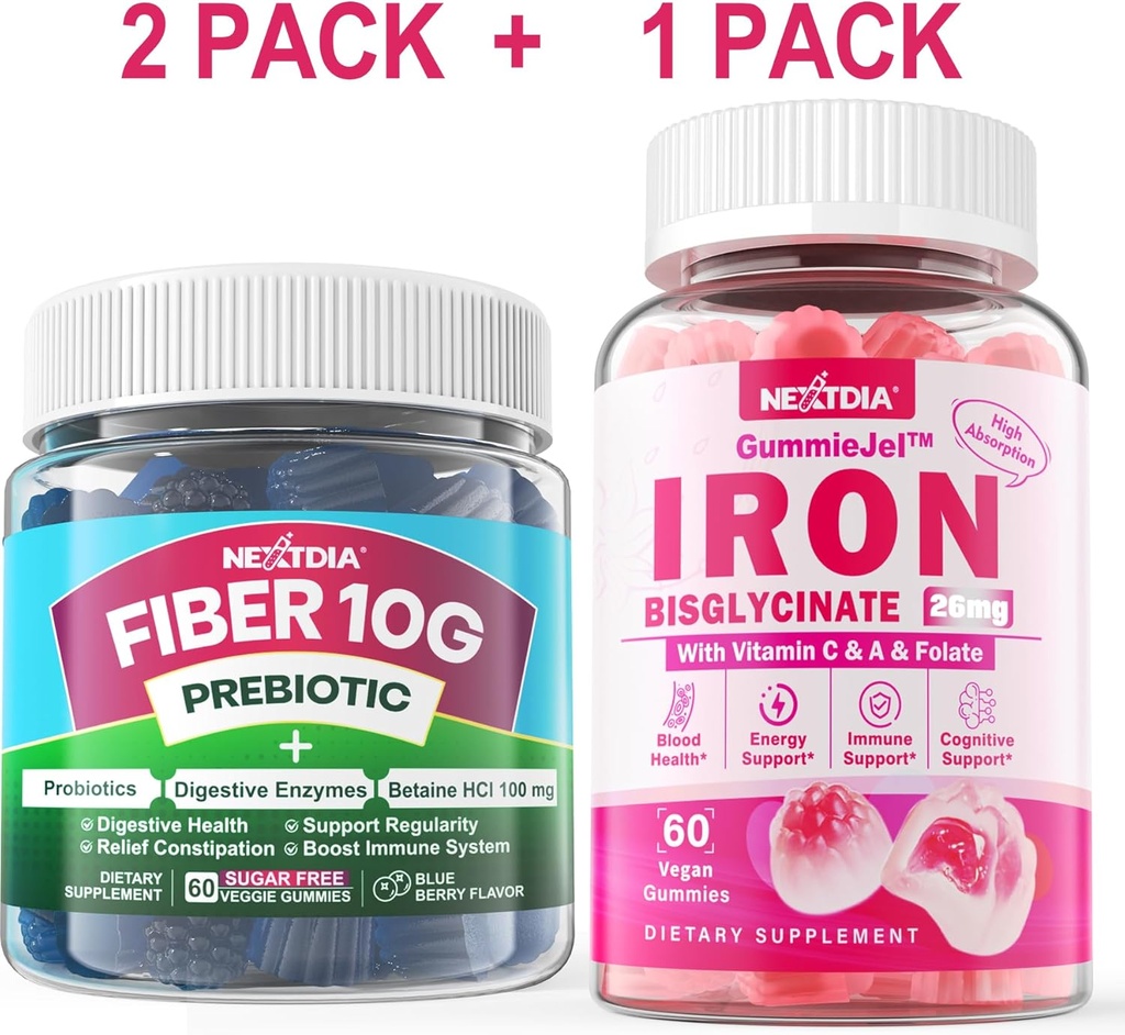 Fiber Gummies for Adults + Iron Filled Gummies