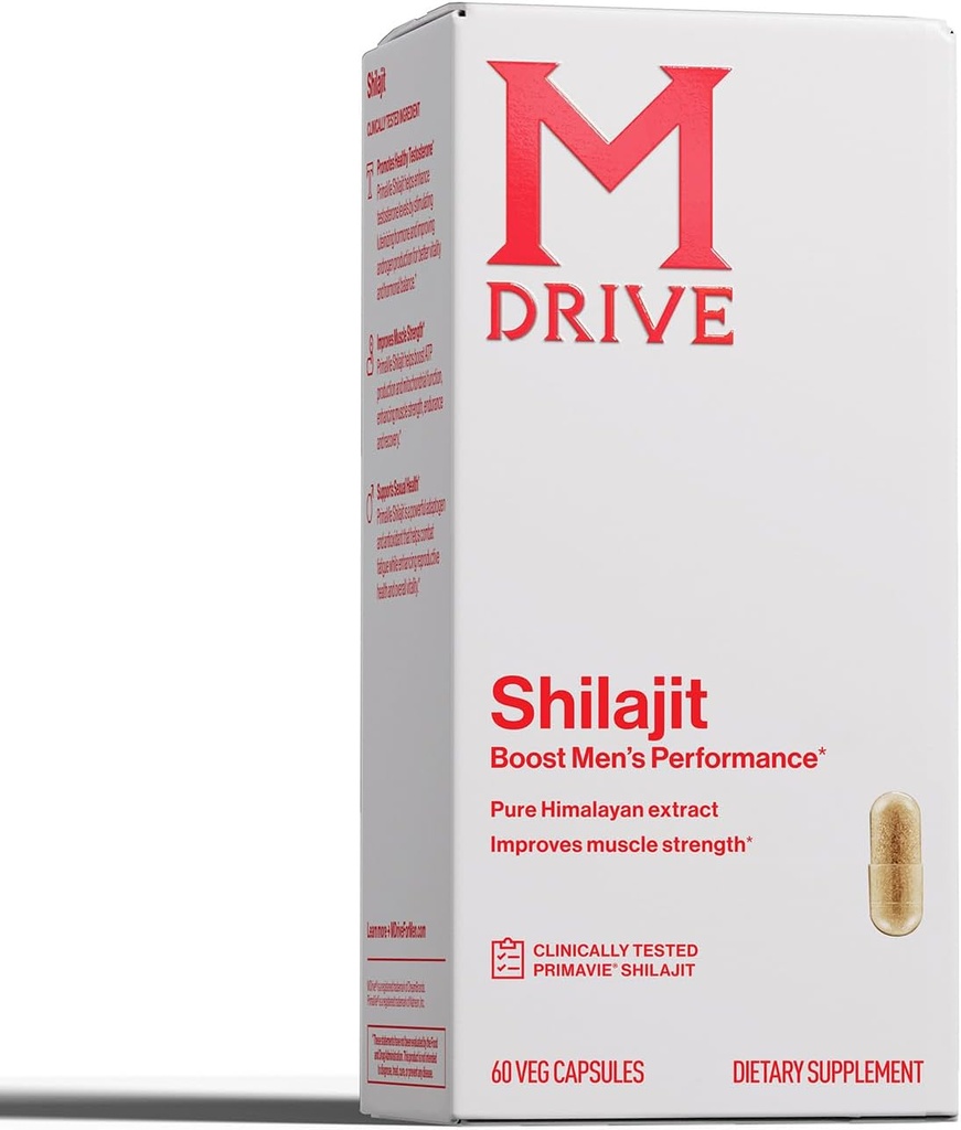 Mdrive Shilajit Capsules for Men | 30 Servings of High Purity PrimaVie Shilajit for Energy Boost & Immune Support, 60 Shilajit Capsules