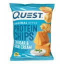 Quest Nutrition Cheddar & Sour Cream Protein Chips, 19g Protein, 4g Net Carbs, Low Carb, Gluten Free, 1.1 oz (Pack of 12)