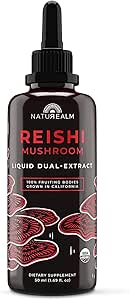 Naturealm Reishiのきのこの液体のチンキの補足– Calmness、免疫サポート及び睡眠援助、ビーガン、非GMO - 有機性フルーツのボディ、1か月の供給を促進して下さい