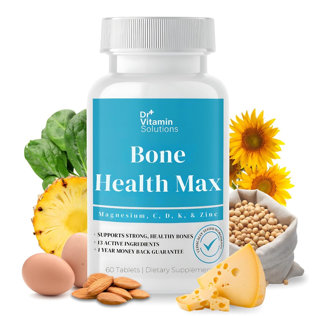 DR VITAMIN SOLUTIONS Bone Health Max - ビタミンD3、Bromelain&Ipriflavone - より強い骨と共同サポートのための60錠