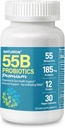 55B Probiotics Premium - 55 Billion CFU、12の緊張、185mg Prebiotics - 免疫サポート、消化及び腸の健康 - 支持の機会の便秘、ガス及び閉塞 - 30ビーガンカプセル、30日の供給
