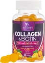 Collagen Gummies - 2500mcg Biotin Per Serving - Complete Collagen Supplement with Hydrolyzed Peptides Type I & III, Biotin, Zinc, & Vitamin C - Hair, Skin, & Nail Support Women & Men - 60 Gummies