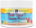 Nordic Naturals Nordic Omega-3 Gummy Worms, Strawberry - 30 Gummy Worms - 63 mg 合計 Omega-3s と EPA & DHA - 30 サービング