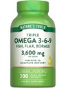Nature's Truth Triple Omega 3 6 9 | 3600mg | 200 Softgels | フィッシュ・フラックス・ボラージュオイル | 非GMO&グルテンフリーサプリメント