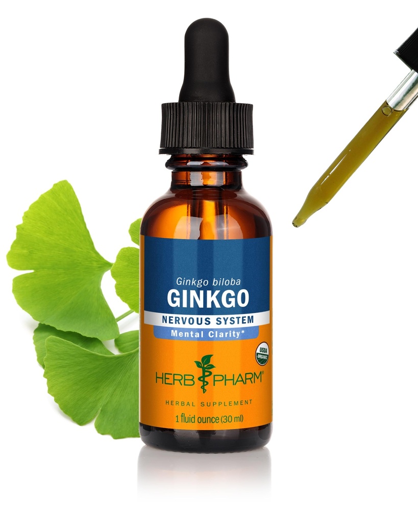 ハーブ Pharm は記憶および集中のための有機性 Ginkgo の液体のエキスを- 1 つの Ounce (781468) 証明しました
