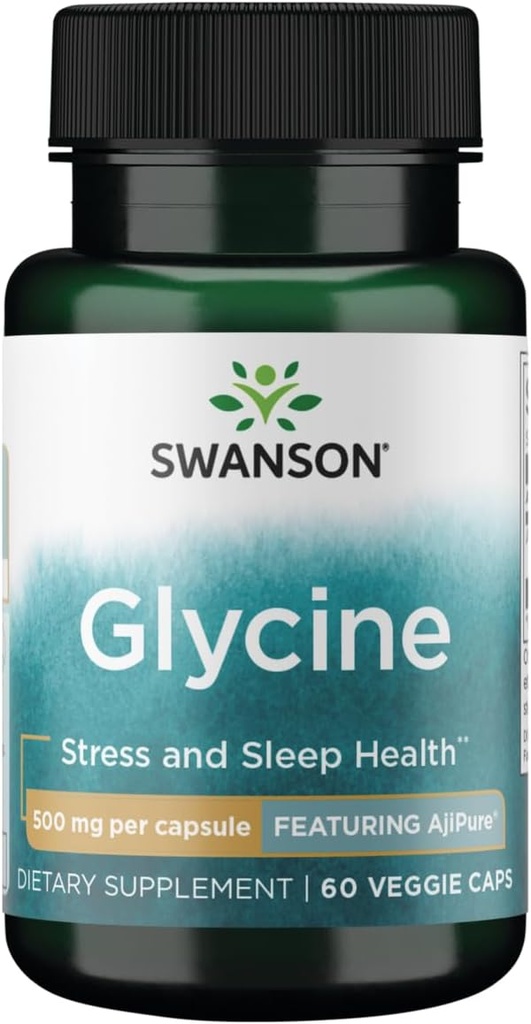 Swanson のアミノ酸の Ajipure のグリシンの薬剤の等級 500 のミリグラム 60 の野菜のカプセル