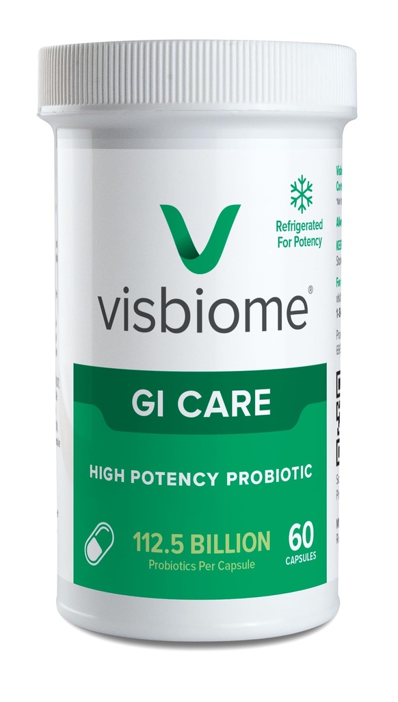 Visbiome® GI Care - 高効力プロバイオティクス - 112.5億CFUライブプロバイオティクス、米国製オリジナルDe Simone処方、60カプセル。