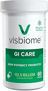 Visbiome® GI Care - 高効力プロバイオティクス - 112.5億CFUライブプロバイオティクス、米国製オリジナルDe Simone処方、60カプセル。