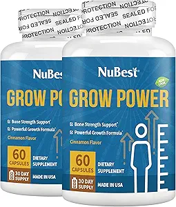 NuBestは、電力を成長させる - カルシウムサプリメント - ビタミンD3、B6、亜鉛、リン、強力なボン、年齢10 +の全体的な健康のためのマルチビタミンとマグネシウムサプリメント  パック2